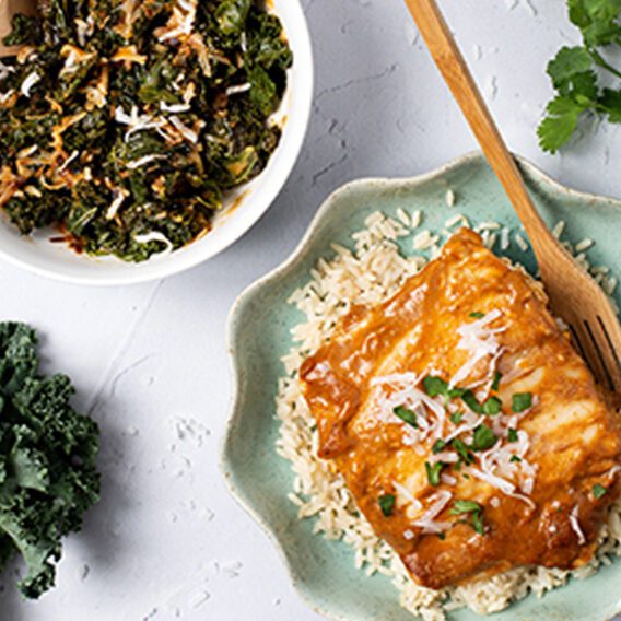 Cocnut Korma Kale BakedFish