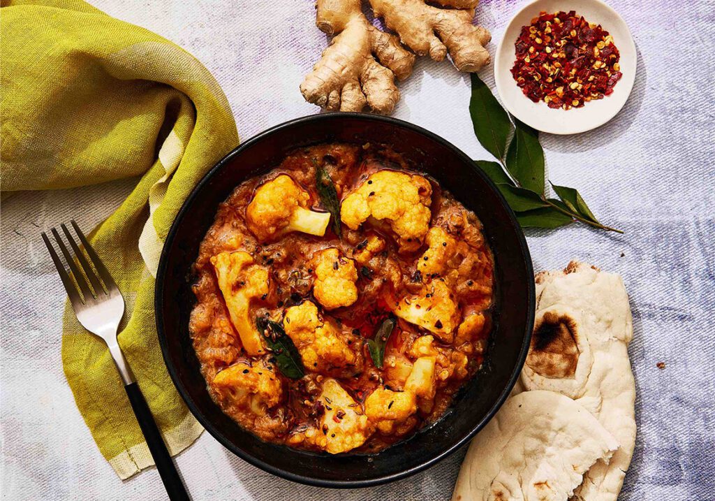 Coconut Cauliflower Curry with Chili Tarka With Best Recipe Maya Kaimal