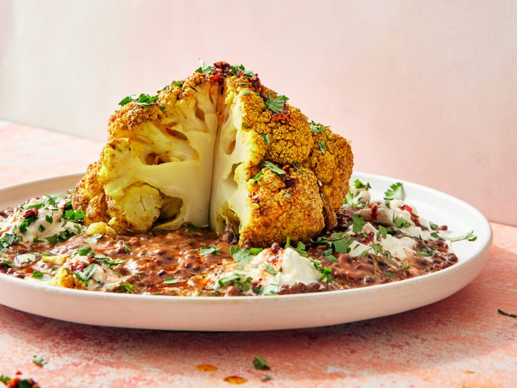 Roasted Cauliflower with Creamy Lentils - Maya Kaimal