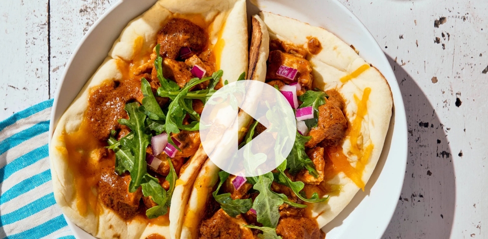 Butter Chicken Naan Wrap